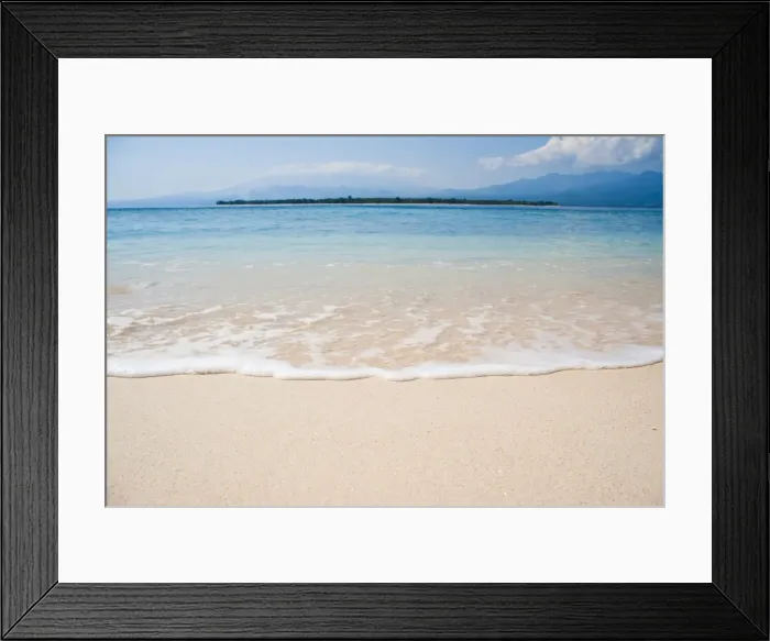 Framed Print : The tropical island of Gili Air, with Gili Meno beach in the foreground, Gili Isles, Indonesia, Southeast Asia, Asia Framed Print : The tropical island of Gili Air, with Gili Meno beach in the foreground, Gili Isles, Indonesia, Southeast Asia, Asia