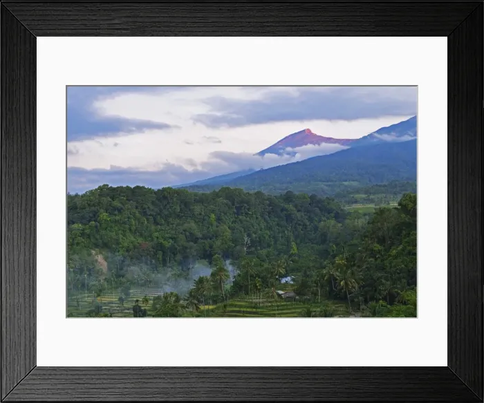 Framed Print : View of Mount Rinjani from Senaru, Lombok, Indonesia, Southeast Asia, Asia Framed Print : View of Mount Rinjani from Senaru, Lombok, Indonesia, Southeast Asia, Asia