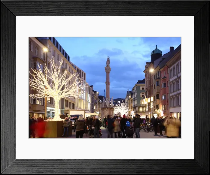 Framed Print : Christmas tree at dusk, Innsbruck, Tyrol, Austria, Europe Framed Print : Christmas tree at dusk, Innsbruck, Tyrol, Austria, Europe