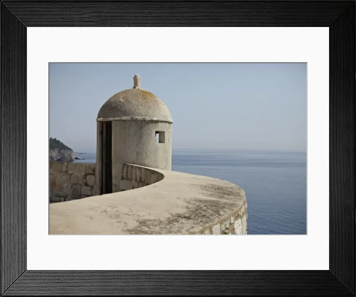 Framed Print : A lookout post fortification with a view of the Adriatic Sea, on the City Wall, Dubrovnik, Croatia, Europe Framed Print : A lookout post fortification with a view of the Adriatic Sea, on the City Wall, Dubrovnik, Croatia, Europe
