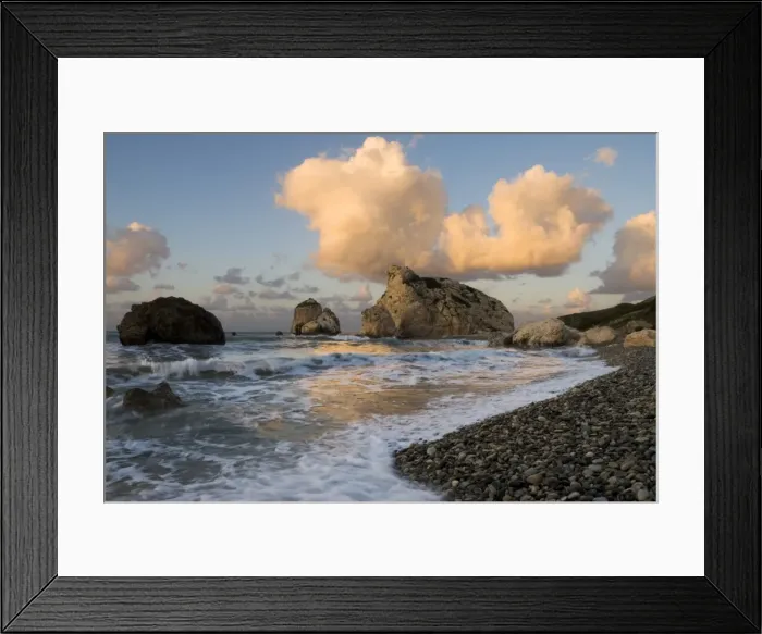 Framed Print : Aphrodites Rock at sunrise, Paphos, UNESCO World Heritage Site, South Cyprus, Cyprus, Mediterranean, Europe Framed Print : Aphrodites Rock at sunrise, Paphos, UNESCO World Heritage Site, South Cyprus, Cyprus, Mediterranean, Europe
