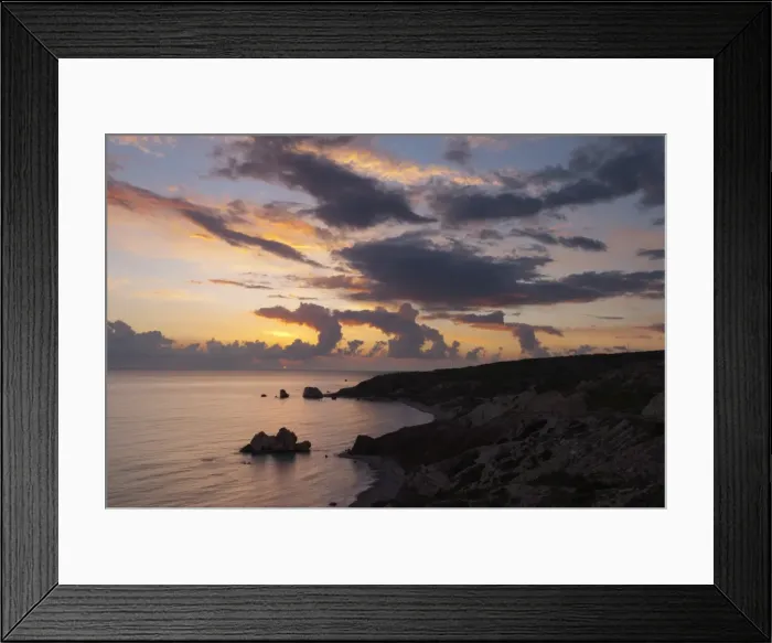 Framed Print : Aphrodites Rock at sunset, Paphos, UNESCO World Heritage Site, South Cyprus, Cyprus, Mediterranean, Europe Framed Print : Aphrodites Rock at sunset, Paphos, UNESCO World Heritage Site, South Cyprus, Cyprus, Mediterranean, Europe