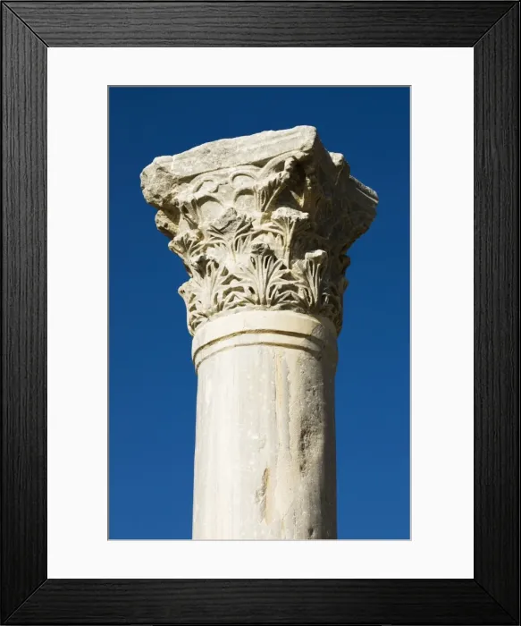 Framed Print : Classical column, Kourion (Curium), Limassol, Cyprus, Europe Framed Print : Classical column, Kourion (Curium), Limassol, Cyprus, Europe