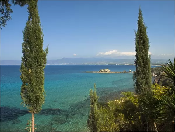 View along Chrysochou Bay on North West coast, near Latsi, Cyprus, Mediterranean, Europe