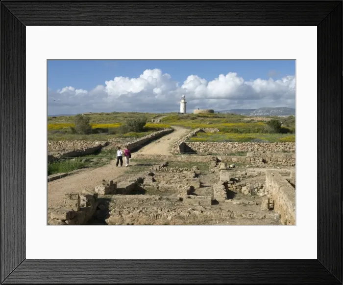 Framed Print : View over ruined Roman town to the lighthouse, The Agora, Archaeological Park, Paphos, UNESCO World Heritage Site, Cyprus, Europe Framed Print : View over ruined Roman town to the lighthouse, The Agora, Archaeological Park, Paphos, UNESCO World Heritage Site, Cyprus, Europe