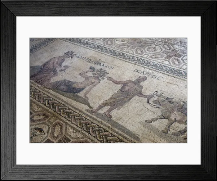 Framed Print : Roman mosaic, Archaeological Park, Paphos, Cyprus, Europe Framed Print : Roman mosaic, Archaeological Park, Paphos, Cyprus, Europe