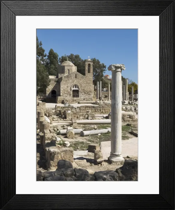 Framed Print : Agia Kyriaki (columns of early Christian Basilica) and the church of Panagia Chrysopolitissa, Paphos, UNESCO World Heritage Site, Cyprus, Europe Framed Print : Agia Kyriaki (columns of early Christian Basilica) and the church of Panagia Chrysopolitissa, Paphos, UNESCO World Heritage Site, Cyprus, Europe