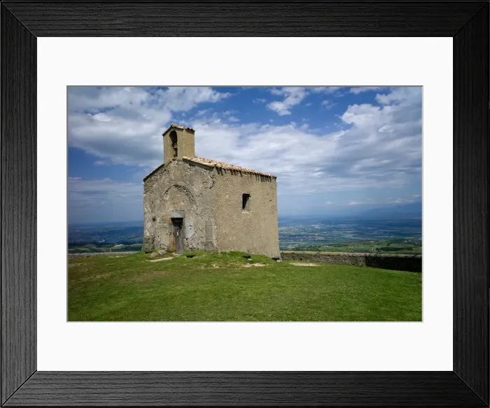 Framed Print : Romanesque chapel above Saint Romain de Lerps, Ardeche, France, Europe Framed Print : Romanesque chapel above Saint Romain de Lerps, Ardeche, France, Europe