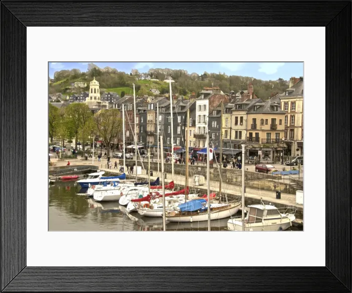Framed Print : The Vieux Bassin, Old Town and boats moored along the quay, Honfleur, Calvados, Normandy, France, Europe Framed Print : The Vieux Bassin, Old Town and boats moored along the quay, Honfleur, Calvados, Normandy, France, Europe