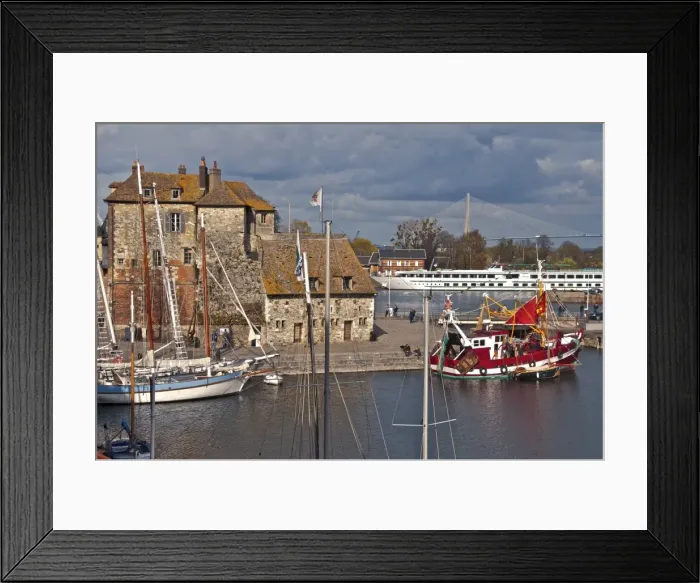 Framed Print : Tthe Vieux Bassin with the Lieutenance dating from the 17th century, and boats, Honfleur, Calvados, Normandy, France, Europe Framed Print : Tthe Vieux Bassin with the Lieutenance dating from the 17th century, and boats, Honfleur, Calvados, Normandy, France, Europe
