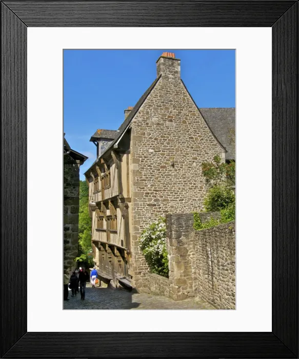 Framed Print : Governors house, a 15th century mansion in an old cobbled street, Old Town, Dinan, Cotes d Armor, Brittany, France, Europe Framed Print : Governors house, a 15th century mansion in an old cobbled street, Old Town, Dinan, Cotes d Armor, Brittany, France, Europe