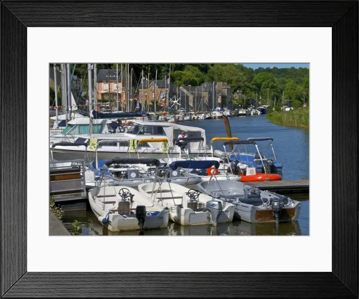 Framed Print : Boats in Marina, Banks of River Rance, Dinan, Cotes d Armor, Brittany, France, Europe Framed Print : Boats in Marina, Banks of River Rance, Dinan, Cotes d Armor, Brittany, France, Europe