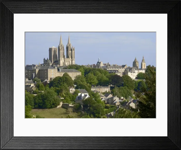 Framed Print : Panorama with Notre Dame Cathedral and St. Peter church, Coutances, Cotentin, Normandy, France, Europe Framed Print : Panorama with Notre Dame Cathedral and St. Peter church, Coutances, Cotentin, Normandy, France, Europe