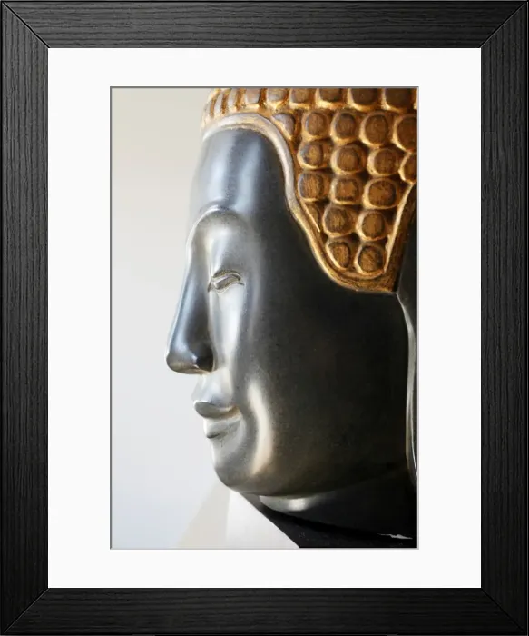 Framed Print : Face of Buddha, statue of Buddha, Haute Savoie, France, Europe Framed Print : Face of Buddha, statue of Buddha, Haute Savoie, France, Europe