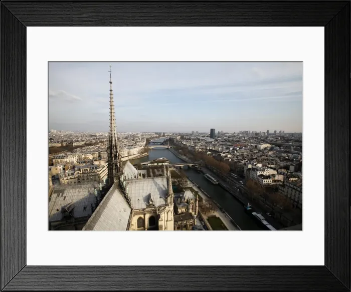 Framed Print : View from Notre Dame Cathedral roof, Paris, France, Europe Framed Print : View from Notre Dame Cathedral roof, Paris, France, Europe