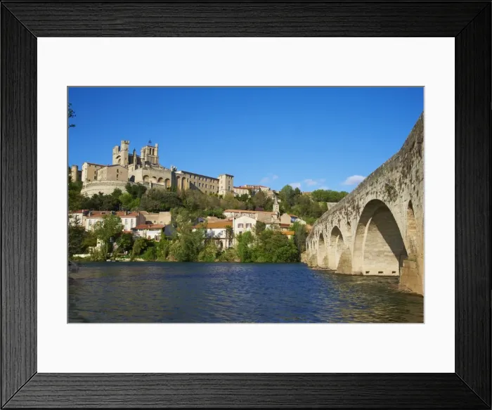 Framed Print : Cathedral Saint-Nazaire and Pont Vieux (Old Bridge) over the River Orb, Beziers, Herault, Languedoc, France, Europe Framed Print : Cathedral Saint-Nazaire and Pont Vieux (Old Bridge) over the River Orb, Beziers, Herault, Languedoc, France, Europe