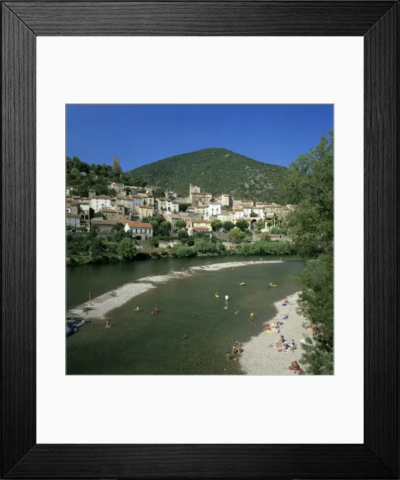 Framed Print : View over River Orb, Roquebrun, Languedoc-Roussillon, France, Europe Framed Print : View over River Orb, Roquebrun, Languedoc-Roussillon, France, Europe