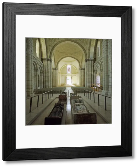 Framed Print : Nave of Abbey Church with effigies of Plantagenet monarchs, Fontevraud Abbey (Fontevraud-l Abbaye), Loire Valley, Anjou, France, Europe Framed Print : Nave of Abbey Church with effigies of Plantagenet monarchs, Fontevraud Abbey (Fontevraud-l Abbaye), Loire Valley, Anjou, France, Europe