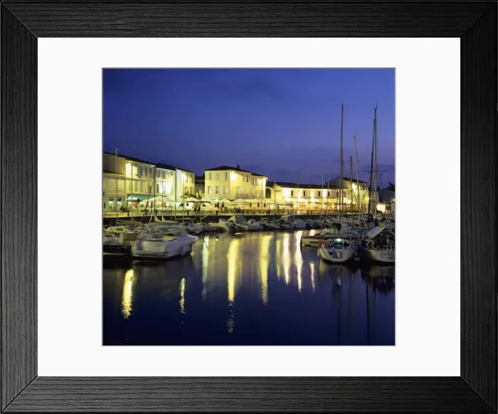 Framed Print : The harbour with restaurants at dusk, St. Martin, Ile de Re, Poitou-Charentes, France, Europe Framed Print : The harbour with restaurants at dusk, St. Martin, Ile de Re, Poitou-Charentes, France, Europe