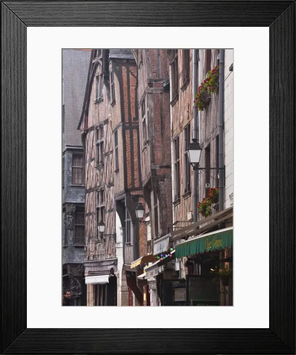 Framed Print : Half timbered houses in Vieux or Old Tours, the city is in the UNESCO World Heritage Site protected Loire Valley, Tours, Indre-et-Loire, France, Europe Framed Print : Half timbered houses in Vieux or Old Tours, the city is in the UNESCO World Heritage Site protected Loire Valley, Tours, Indre-et-Loire, France, Europe