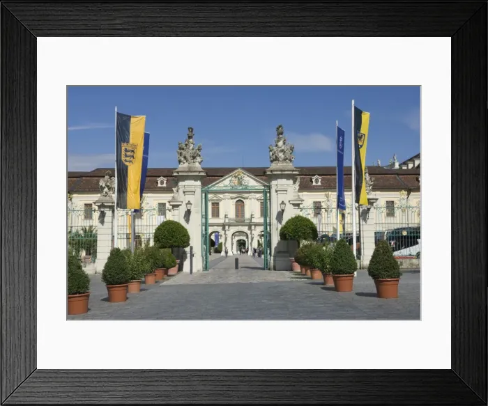 Framed Print : The carraige entrance to the 18th century Baroque Residenzschloss, inspired by Versailles Palace, Ludwigsburg, Baden Wurttemberg, Germany, Europe Framed Print : The carraige entrance to the 18th century Baroque Residenzschloss, inspired by Versailles Palace, Ludwigsburg, Baden Wurttemberg, Germany, Europe