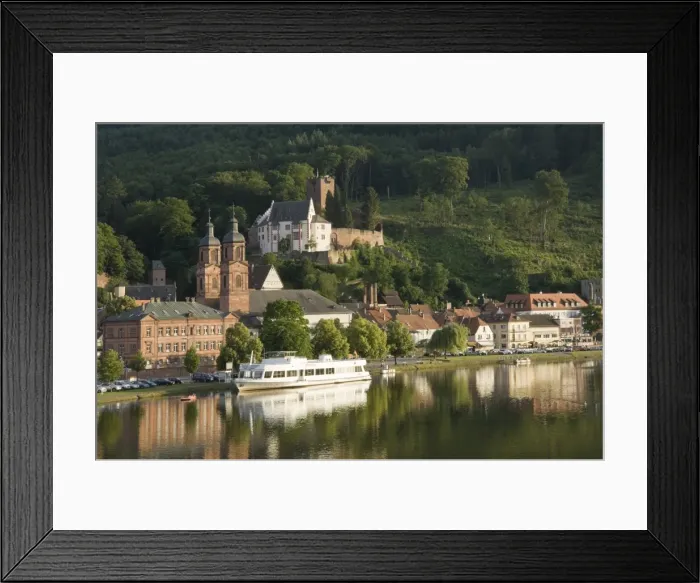 Framed Print : View across the River Main to Miltenberg, Bavaria, Germany, Europe Framed Print : View across the River Main to Miltenberg, Bavaria, Germany, Europe