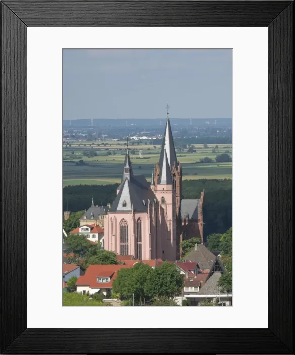 Framed Print : View east over the Rhine Valley, with St. Katherines Church in Oppenheim, Rhineland Palatinate, Germany, Europe Framed Print : View east over the Rhine Valley, with St. Katherines Church in Oppenheim, Rhineland Palatinate, Germany, Europe