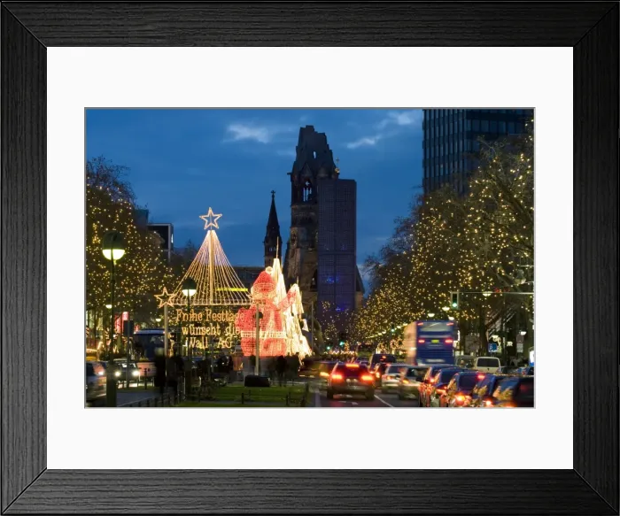 Framed Print : Christmas lights leading up to the Kaiser Wilhelm Memorial Church, Berlin, Germany, Europe Framed Print : Christmas lights leading up to the Kaiser Wilhelm Memorial Church, Berlin, Germany, Europe