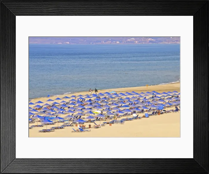 Framed Print : Beach and sunshades on beach at Giorgioupolis, Crete, Greek Islands, Greece, Europe Framed Print : Beach and sunshades on beach at Giorgioupolis, Crete, Greek Islands, Greece, Europe