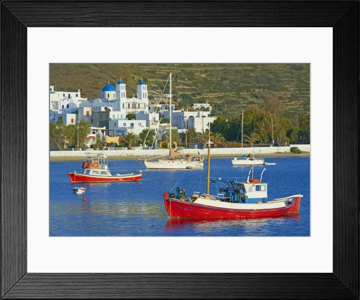 Framed Print : Katapola port, Amorgos, Cyclades, Aegean, Greek Islands, Greece, Europe