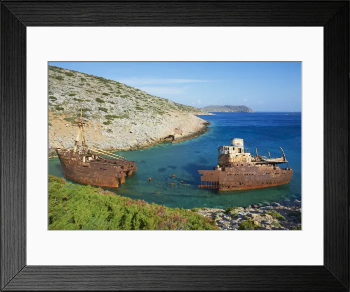 Framed Print : Wreck of the boat from The Big Blue movie, Amorgos, Cyclades, Aegean, Greek Islands, Greece, Europe Framed Print : Wreck of the boat from The Big Blue movie, Amorgos, Cyclades, Aegean, Greek Islands, Greece, Europe