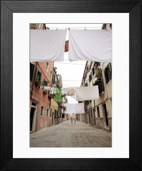 Framed Print : Washing line geometry in the streets of Castello, Venice, Veneto, Italy, Europe Framed Print : Washing line geometry in the streets of Castello, Venice, Veneto, Italy, Europe