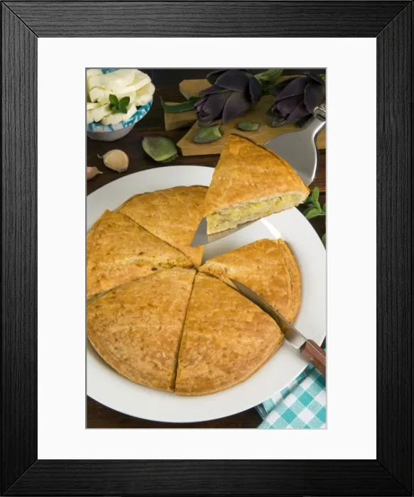 Framed Print : Artichoke pastry with mozzarella, Italy, Europe