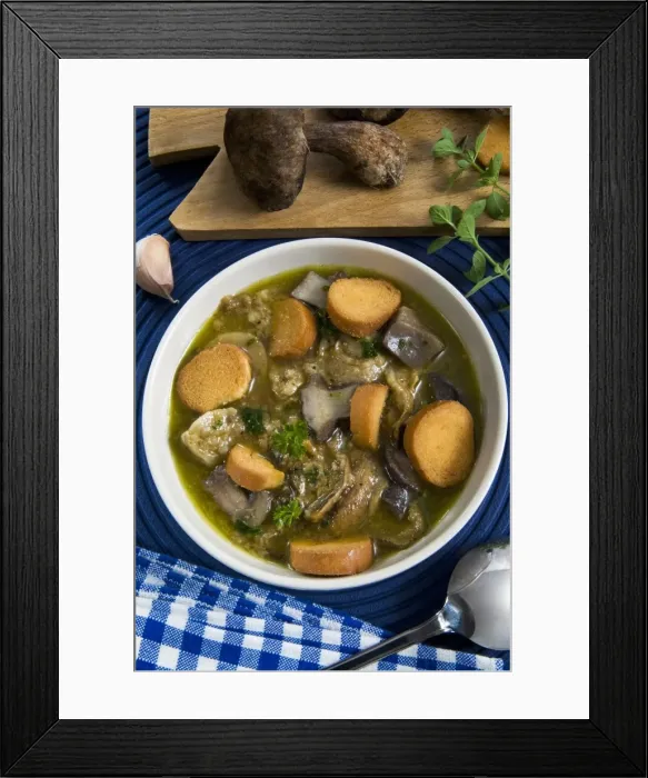 Framed Print : Mushroom soup (Boletus edulis), Italy, Europe Framed Print : Mushroom soup (Boletus edulis), Italy, Europe