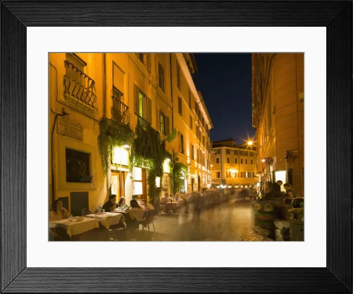 Framed Print : People dining at outside restaurant, Rome, Lazio, Italy, Europe Framed Print : People dining at outside restaurant, Rome, Lazio, Italy, Europe