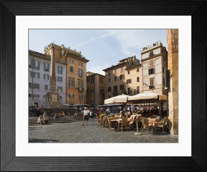 Framed Print : People at outside restaurant in Pantheon Square, Rome, Lazio, Italy, Europe Framed Print : People at outside restaurant in Pantheon Square, Rome, Lazio, Italy, Europe