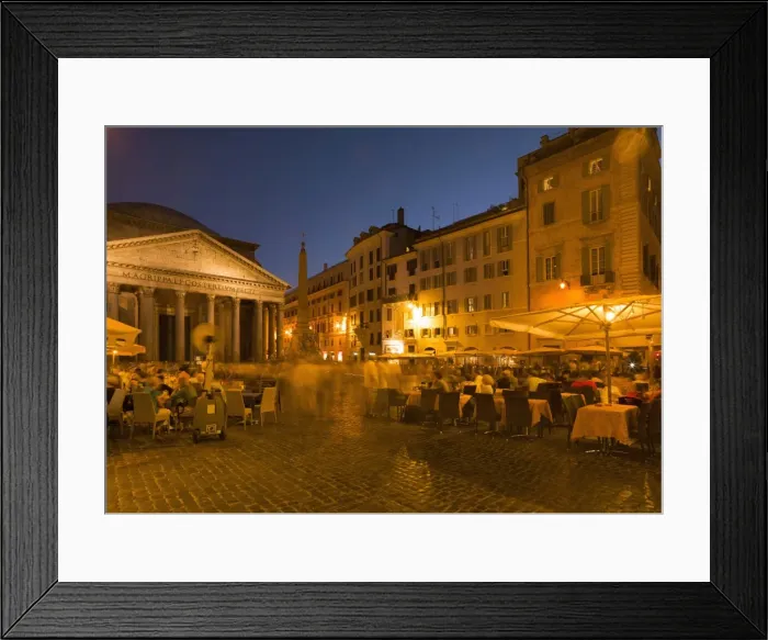 Framed Print : People dining at outside restaurant near The Pantheon, Rome, Lazio, Italy, Europe Framed Print : People dining at outside restaurant near The Pantheon, Rome, Lazio, Italy, Europe