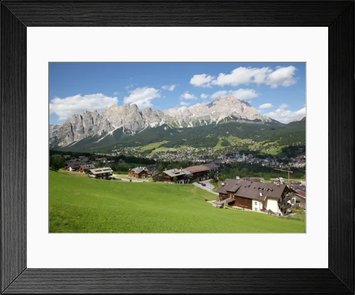 Framed Print : View of town and mountains, Cortina d Ampezzo, Belluno Province, Veneto, Dolomites, Italy, Europe Framed Print : View of town and mountains, Cortina d Ampezzo, Belluno Province, Veneto, Dolomites, Italy, Europe