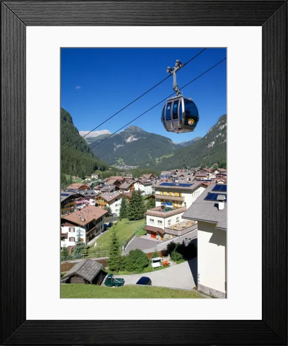 Framed Print : View over town and cable car, Canazei, Val di Fassa, Trentino-Alto Adige, Italy, Europe Framed Print : View over town and cable car, Canazei, Val di Fassa, Trentino-Alto Adige, Italy, Europe