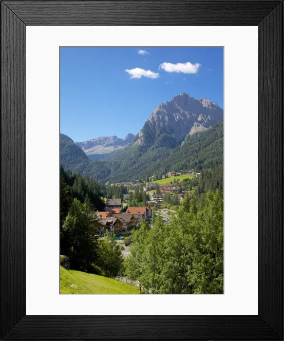 Framed Print : View over town, Canazei, Val di Fassa, Trentino-Alto Adige, Italy, Europe Framed Print : View over town, Canazei, Val di Fassa, Trentino-Alto Adige, Italy, Europe