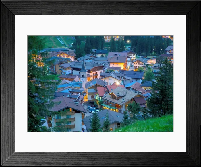 Framed Print : View over town at dusk, Canazei, Val di Fassa, Trentino-Alto Adige, Italy, Europe Framed Print : View over town at dusk, Canazei, Val di Fassa, Trentino-Alto Adige, Italy, Europe