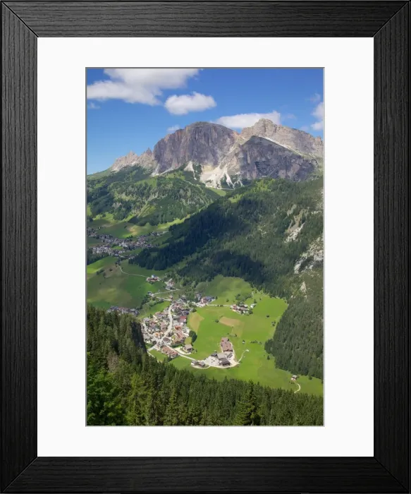 Framed Print : View of Corvara from Col Alto, Corvara, Badia Valley, Bolzano Province, Trentino-Alto Adige / South Tyrol, Italian Dolomites, Italy, Europe Framed Print : View of Corvara from Col Alto, Corvara, Badia Valley, Bolzano Province, Trentino-Alto Adige / South Tyrol, Italian Dolomites, Italy, Europe