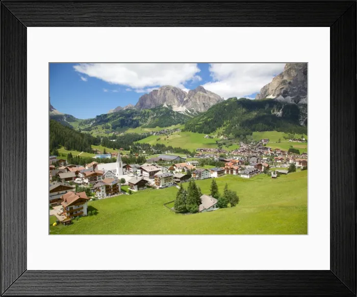 Framed Print : View of Corvara from cable car, Badia Valley, Bolzano Province, Trentino-Alto Adige / South Tyrol, Italian Dolomites, Italy, Europe Framed Print : View of Corvara from cable car, Badia Valley, Bolzano Province, Trentino-Alto Adige / South Tyrol, Italian Dolomites, Italy, Europe