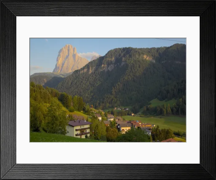 Framed Print : Town houses overlooked by Odle Group, Ortisei, Gardena Valley, Bolzano Province, Trentino-Alto Adige / South Tyrol, Italian Dolomites, Italy, Europe Framed Print : Town houses overlooked by Odle Group, Ortisei, Gardena Valley, Bolzano Province, Trentino-Alto Adige / South Tyrol, Italian Dolomites, Italy, Europe