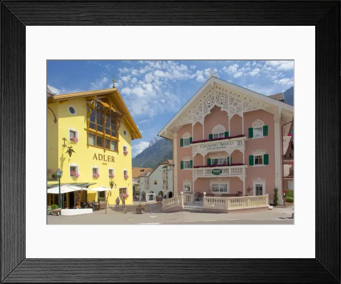 Framed Print : Hotels, Ortisei, Gardena Valley, Bolzano Province, Trentino-Alto Adige / South Tyrol, Italian Dolomites, Italy, Europe Framed Print : Hotels, Ortisei, Gardena Valley, Bolzano Province, Trentino-Alto Adige / South Tyrol, Italian Dolomites, Italy, Europe
