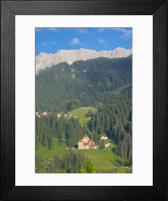 Framed Print : Gardena Castle, St. Cristina, Gardena Valley, Bolzano Province, Trentino-Alto Adige  /  South Tyrol, Italian Dolomites, Italy, Europe