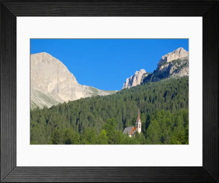 Framed Print : Church overlooked by Ciampedie Mountains, Vigo di Fassa, Fassa Valley, Trento Province, Trentino-Alto Adige / South Tyrol, Italian Dolomites, Italy, Europe Framed Print : Church overlooked by Ciampedie Mountains, Vigo di Fassa, Fassa Valley, Trento Province, Trentino-Alto Adige / South Tyrol, Italian Dolomites, Italy, Europe