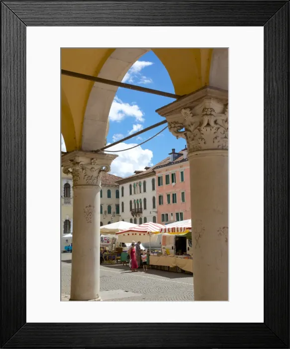 Framed Print : Market and arches, Post Building, Piazza dei Duomo, Belluno, Province of Belluno, Veneto, Italy, Europe Framed Print : Market and arches, Post Building, Piazza dei Duomo, Belluno, Province of Belluno, Veneto, Italy, Europe