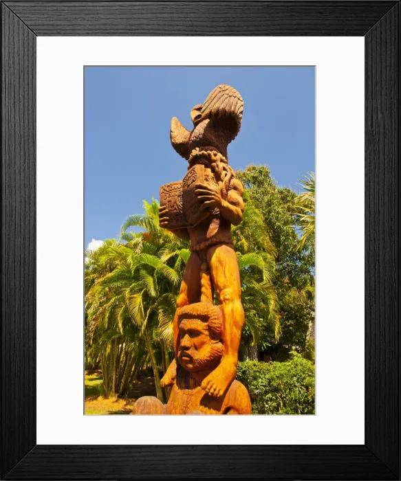 Framed Print : Wooden statues in the sculpture garden of La Foa, West coast of Grand Terre, New Caledonia, Melanesia, South Pacific, Pacific Framed Print : Wooden statues in the sculpture garden of La Foa, West coast of Grand Terre, New Caledonia, Melanesia, South Pacific, Pacific