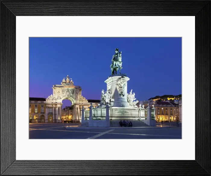 Framed Print : Praca do Comercio with equestrian statue of Dom Jose and Arco da Rua Augusta, Baixa, Lisbon, Portugal, Europe Framed Print : Praca do Comercio with equestrian statue of Dom Jose and Arco da Rua Augusta, Baixa, Lisbon, Portugal, Europe